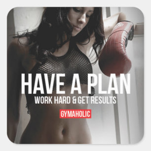Motivaitonal Fitness Gym Square Sticker
