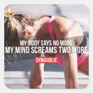 Motivaitonal Fitness Gym Square Sticker