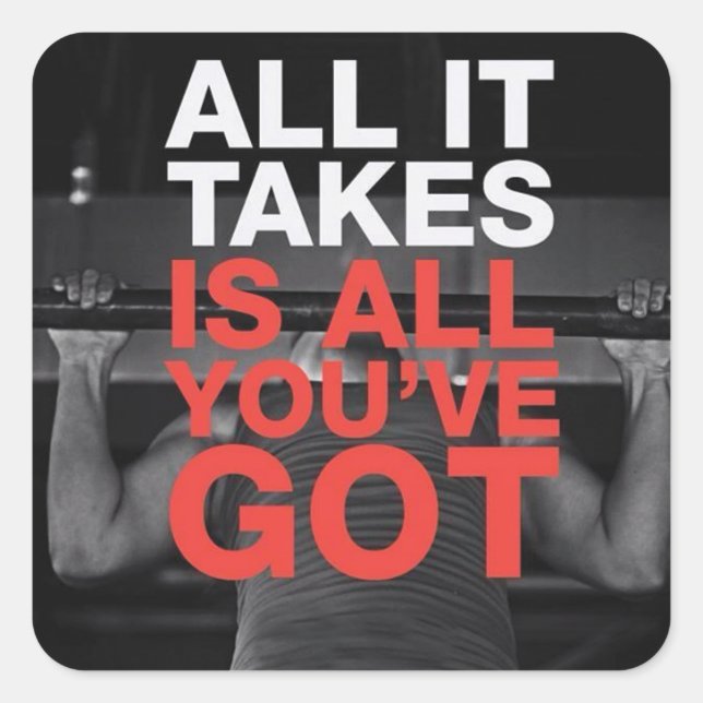 Motivaitonal Fitness Gym Square Sticker (Front)