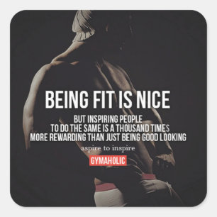 Motivaitonal Fitness Gym Square Sticker