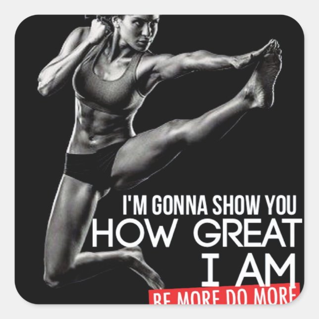 Motivaitonal Fitness Gym Square Sticker (Front)