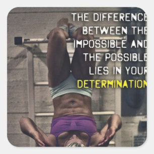Motivaitonal Fitness Gym Square Sticker