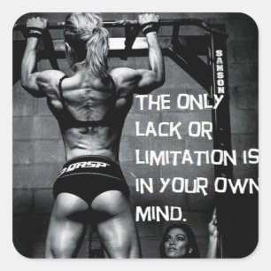 Motivaitonal Fitness Gym Square Sticker