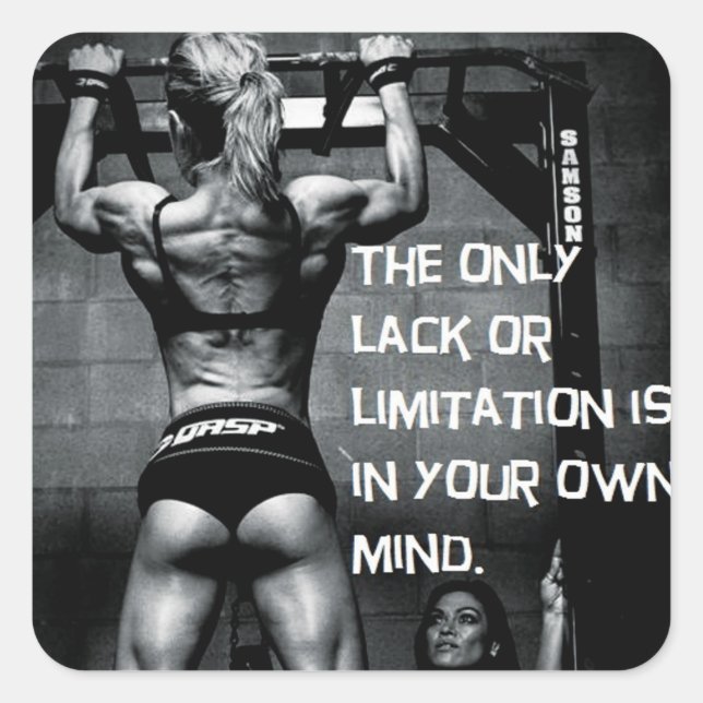 Motivaitonal Fitness Gym Square Sticker (Front)