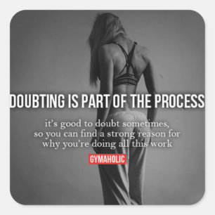 Motivaitonal Fitness Gym Square Sticker