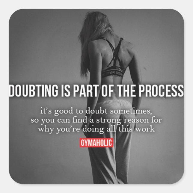 Motivaitonal Fitness Gym Square Sticker (Front)