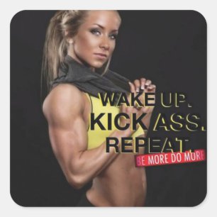 Motivaitonal Fitness Gym Square Sticker