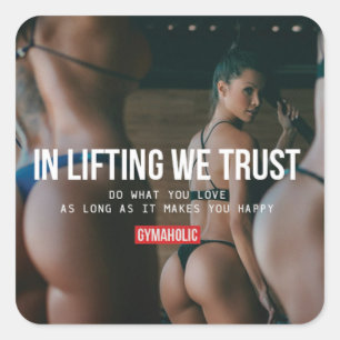 Motivaitonal Fitness Gym Square Sticker