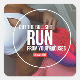 Motivaitonal Fitness Gym Square Sticker