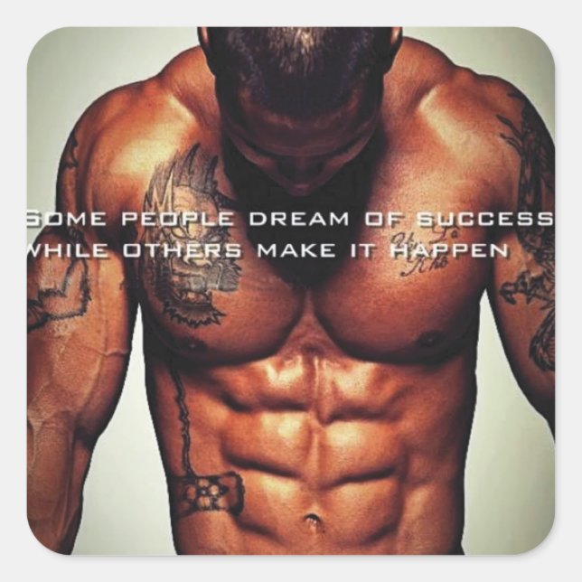 Motivaitonal Fitness Gym Square Sticker (Front)