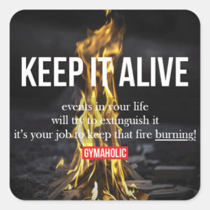 Motivaitonal Fitness Gym Square Sticker