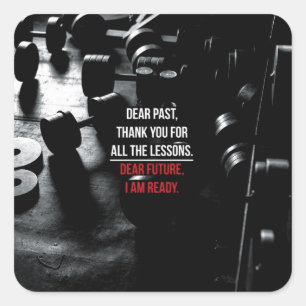 Motivaitonal Fitness Gym Square Sticker