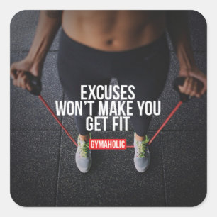 Motivaitonal Fitness Gym Square Sticker