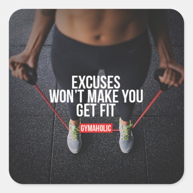 Motivaitonal Fitness Gym Square Sticker (Front)