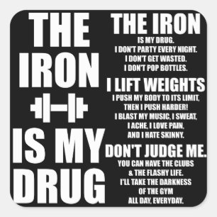 Motivaitonal Fitness Gym Square Sticker