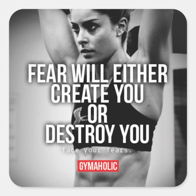 Motivaitonal Fitness Gym Square Sticker (Front)