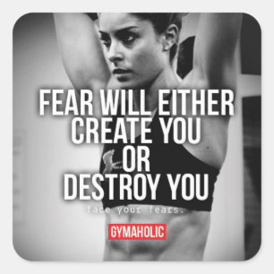 Motivaitonal Fitness Gym Square Sticker