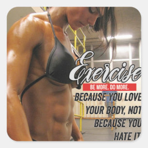 Motivaitonal Fitness Gym Square Sticker