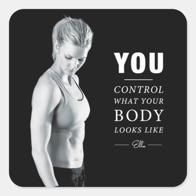 Motivaitonal Fitness Gym Square Sticker (Front)