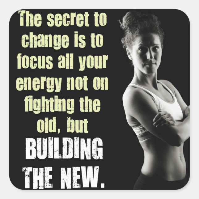 Motivaitonal Fitness Gym Square Sticker (Front)