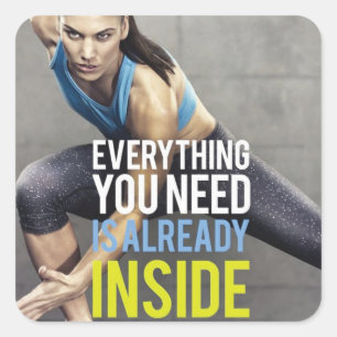 Motivaitonal Fitness Gym Square Sticker