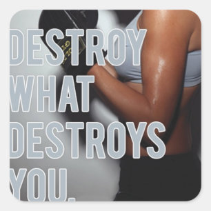 Motivaitonal Fitness Gym Square Sticker