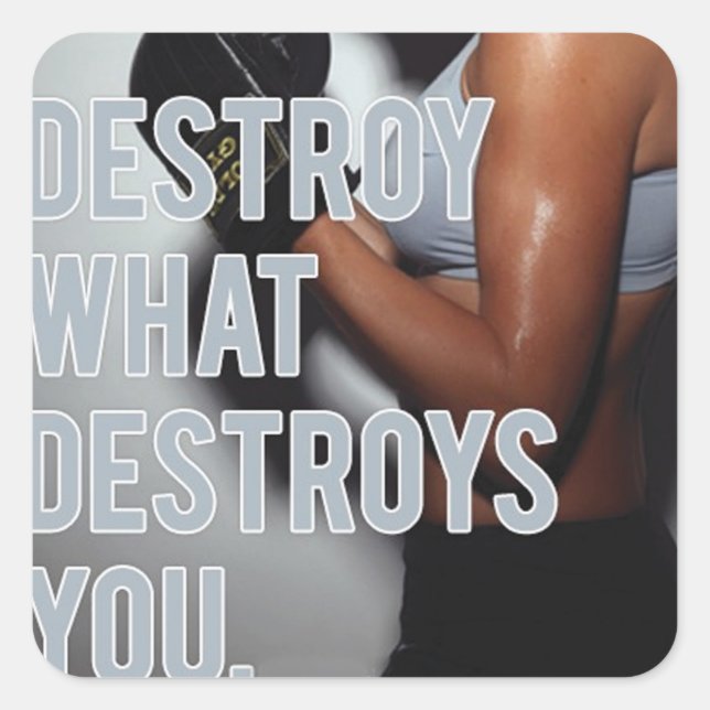 Motivaitonal Fitness Gym Square Sticker (Front)