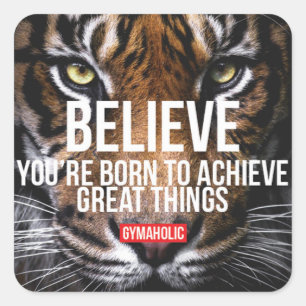 Motivaitonal Fitness Gym Square Sticker