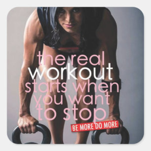 Motivaitonal Fitness Gym Square Sticker