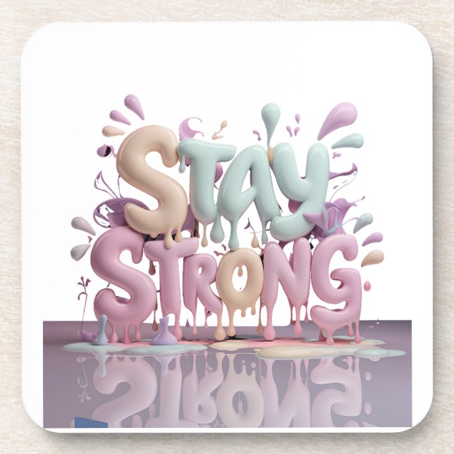 motivate stay strong coaster (Front)