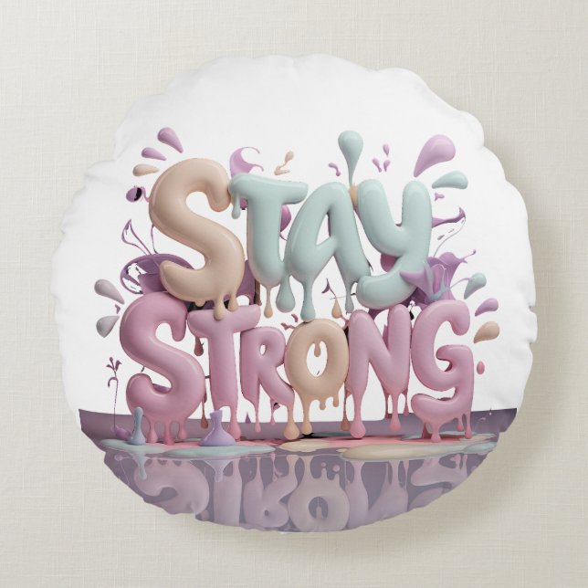 motivate stay strong round cushion (Front)