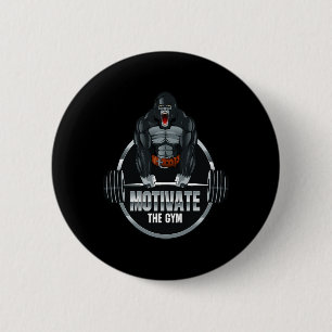 Motivate The Gym Gorilla Beast Workout Bodybuildin 6 Cm Round Badge