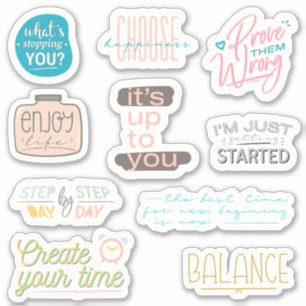 Motivate Yourself! 10 Motivational Sticker Pack