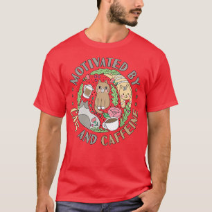 Motivated By Cats and Caffeine T-Shirt