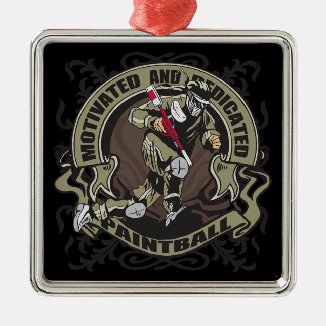 Motivated Paintball Metal Tree Decoration (Front)