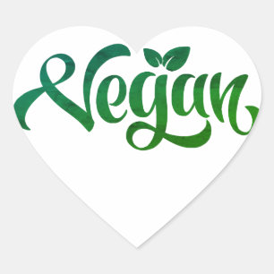 Motivating and Inspiring Vegan Logo Heart Sticker