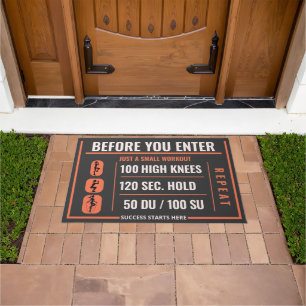 Motivating decoration for female fitness fans doormat