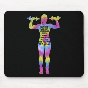 Motivating Fitness Woman Bodybuilding Gym Tie Dye Mouse Pad