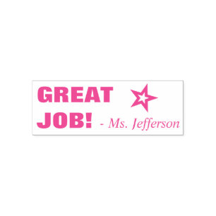 Motivating "GREAT JOB!" Educator Rubber Stamp
