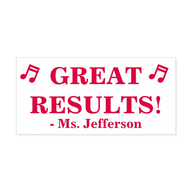 Motivating "GREAT RESULTS!" Tutor Rubber Stamp (Design)
