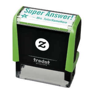 Motivating "Super Answer!" Educator Rubber Stamp