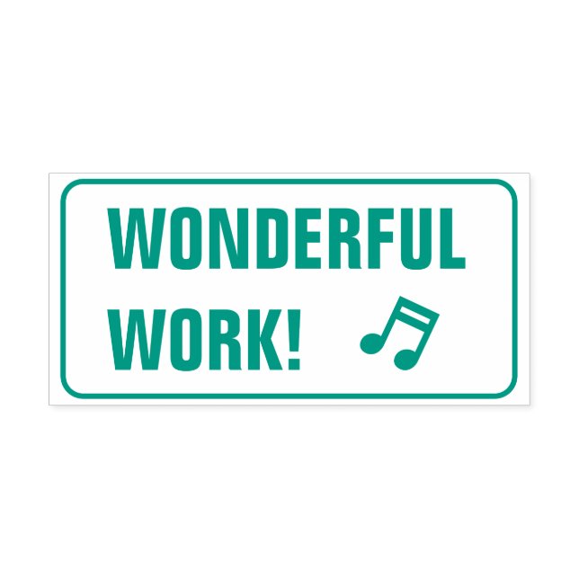 Motivating "WONDERFUL WORK!" Marking Rubber Stamp (Design)