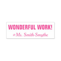 Motivating "WONDERFUL WORK!" Teacher Rubber Stamp