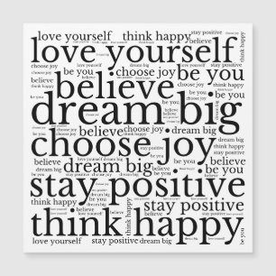 Motivating WordArt Pattern Black Text White