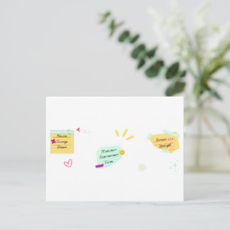 Motivation and positive vibes postcard