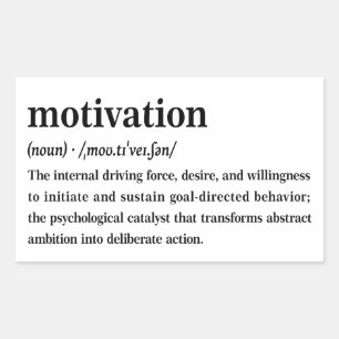 Motivation Dictionary Definition Aesthetic Rectangular Sticker
