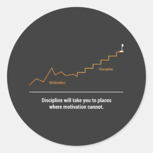 Motivation Discipline Classic Round Sticker