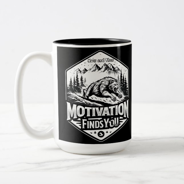 Motivation Finds You Two-Tone Coffee Mug (Left)