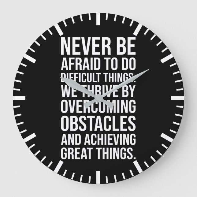 Motivation For Success - Do Difficult Things Large Clock (Front)
