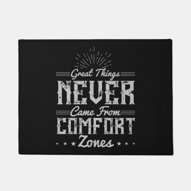 Motivation Great Things in Comfort Zone Doormat (Front)